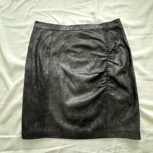 Free People Black Textured Pencil Skirt